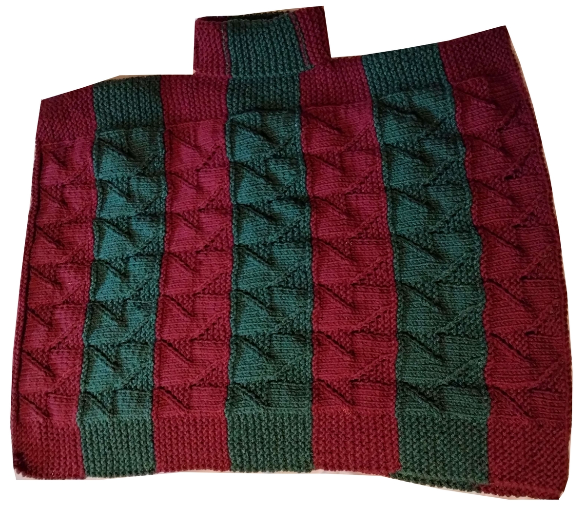Poncho taille unique adulte réf 11564 coloris bordeaux et vert