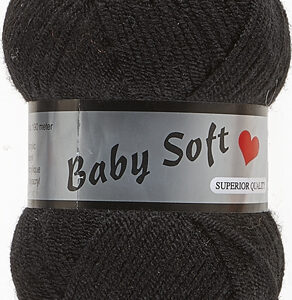 Pelote de 50 g Baby soft uni de Lammy coloris 001 noir