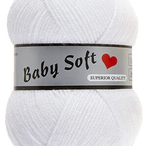 Pelote de 50 g Baby soft uni de Lammy coloris 005 blanc.