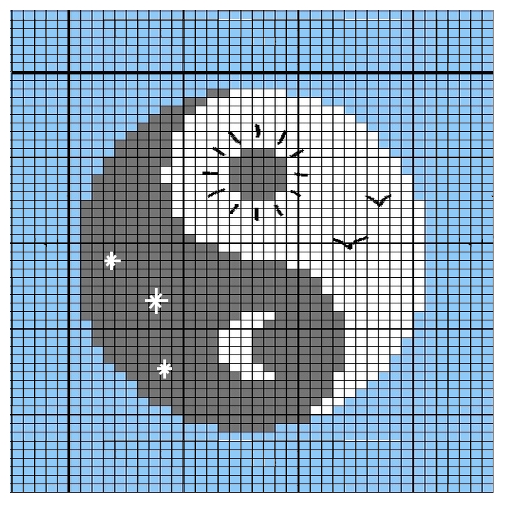 Kit tricot couvre lit Yin Yang 200 cm x 200 cm